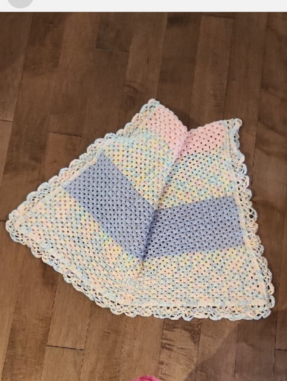Handmade Pastel Crochet Baby Blanket - Multicolor Stripes